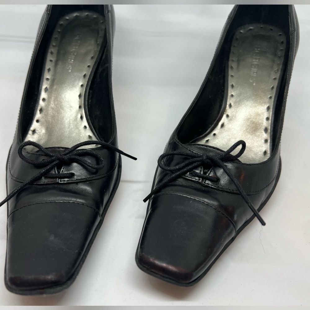 BCBG Black Leather Heals